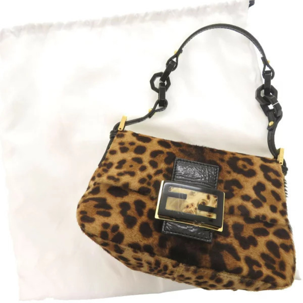 Fendi Mamma Baguette leopard calfskin brown 2way Shoulder Bag - Picture 2 of 10